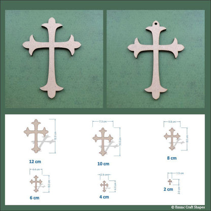 Dimensions of the crosses. Available from 2cm to 12cm