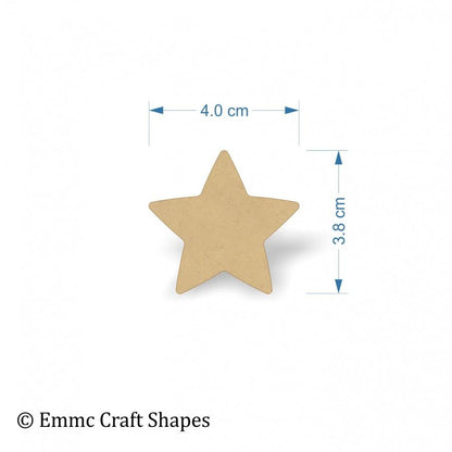 3mm MDF Star Shape Blank - 4 cm