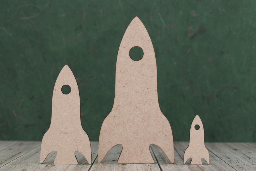 3mm MDF Space Rocket Craft Shapes