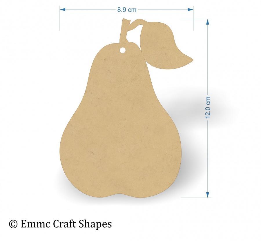 3mm MDF Pear Shape - 12 cm with hanging hole