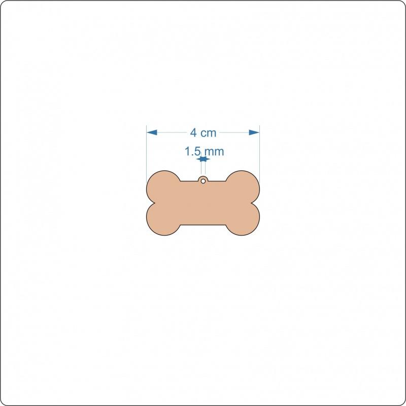 3 mm MDF Dog Bone Blanks - 4 cm with Hanging hole