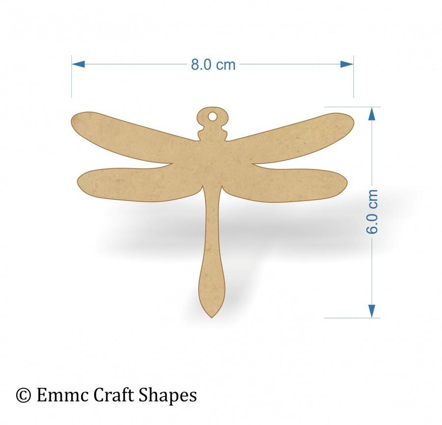 Dragonfly Shapes - 8 cm with hanging hole