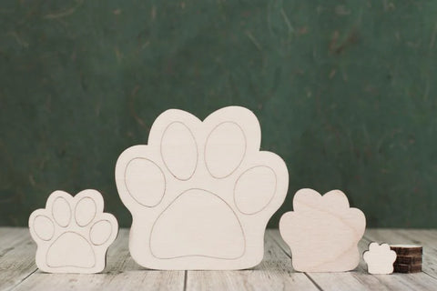 plywood Cat/Dog Paw Print Tags