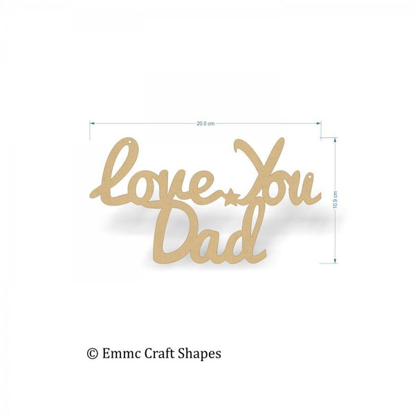 Love You Dad Text - 20 cm