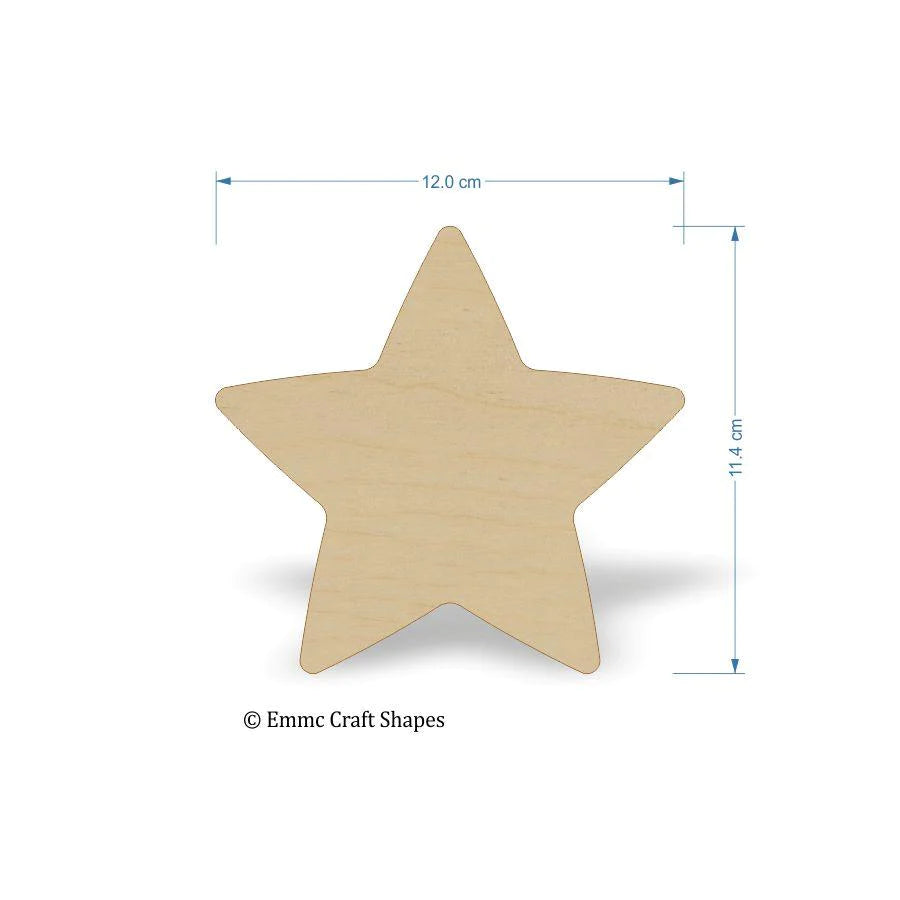 plywood Star Shape - 12 cm Blank