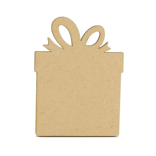 3mm MDF Wooden Present - 8 cm without hanging hole