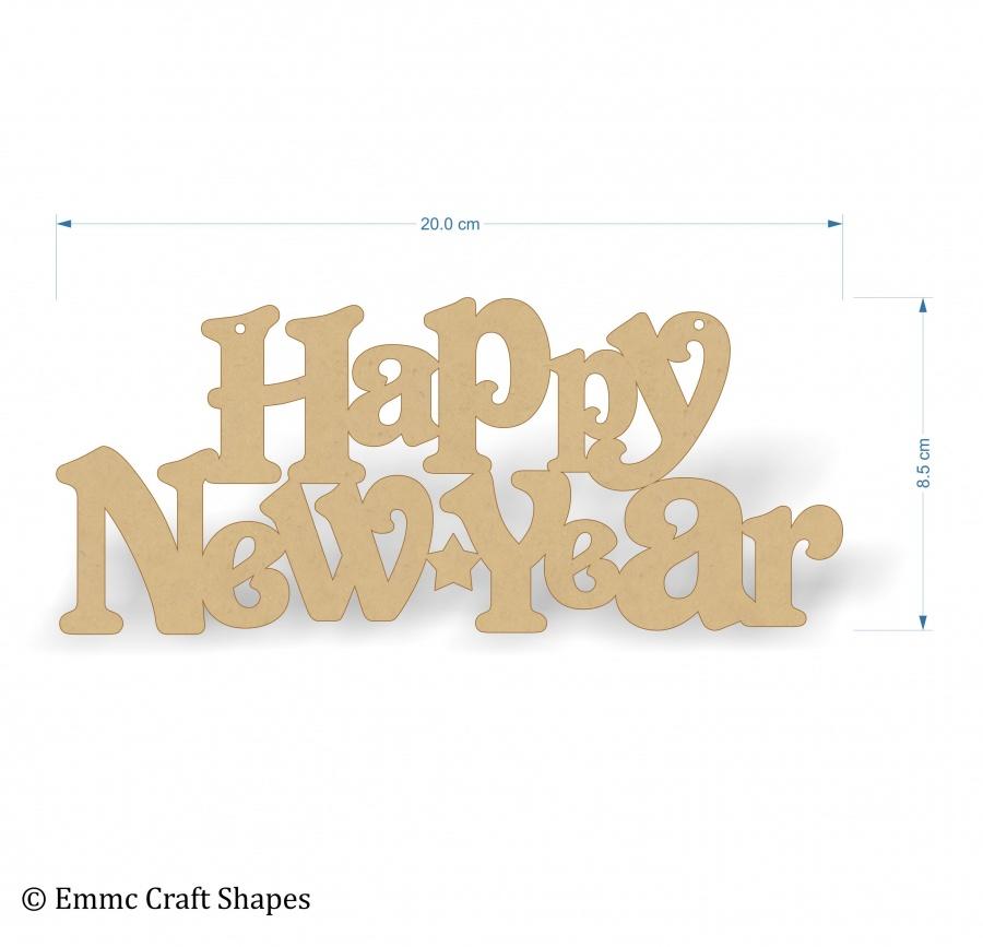 Happy New Year Text - 20 cm