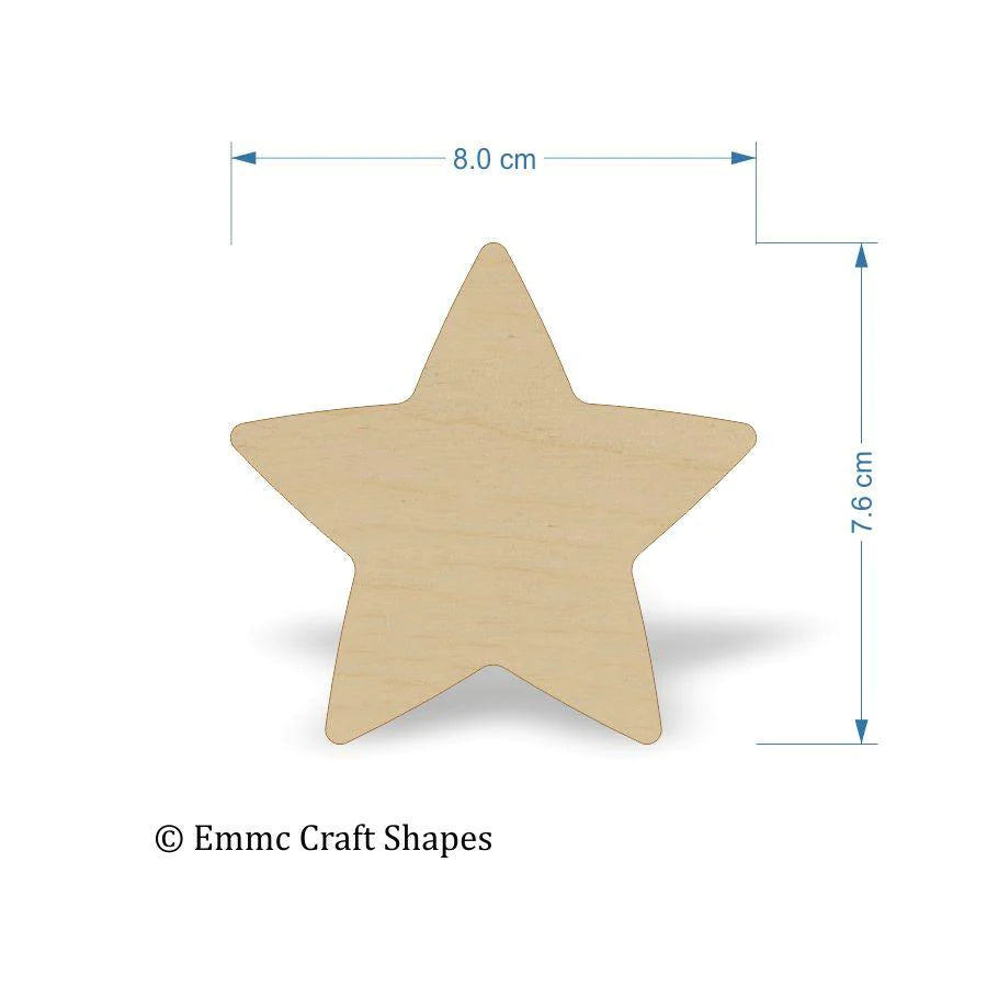 plywood Star Shape - 8 cm Blank