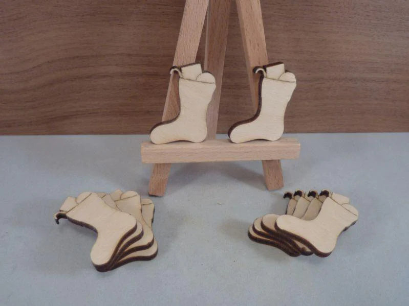 plywood Christmas Stocking with Presents without hanging holes