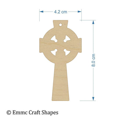 4 mm plywood Celtic Cross Blanks - 8 cm with hanging hole