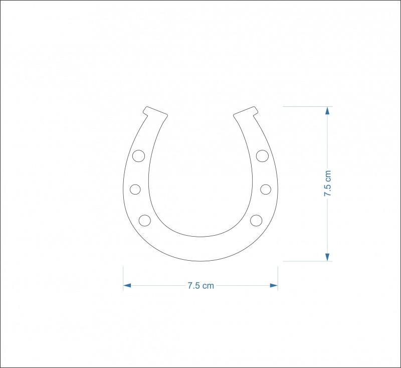 3mm MDF Horseshoe Craft Hanger/Tag - 7.5 cm with round holes