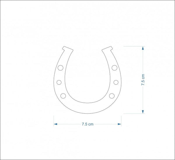 3mm MDF Horseshoe Craft Hanger/Tag - 7.5 cm with round holes