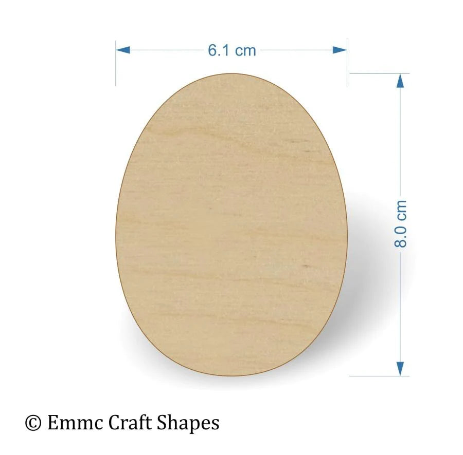 plywood Egg Shape - 8 cm without hanging hole