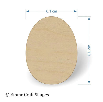 plywood Egg Shape - 8 cm without hanging hole