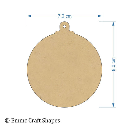 3 mm MDF bauble cut outs with hanging hole - 8 cm