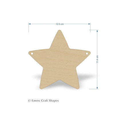 plywood Star Shape with bunting style hanging hole