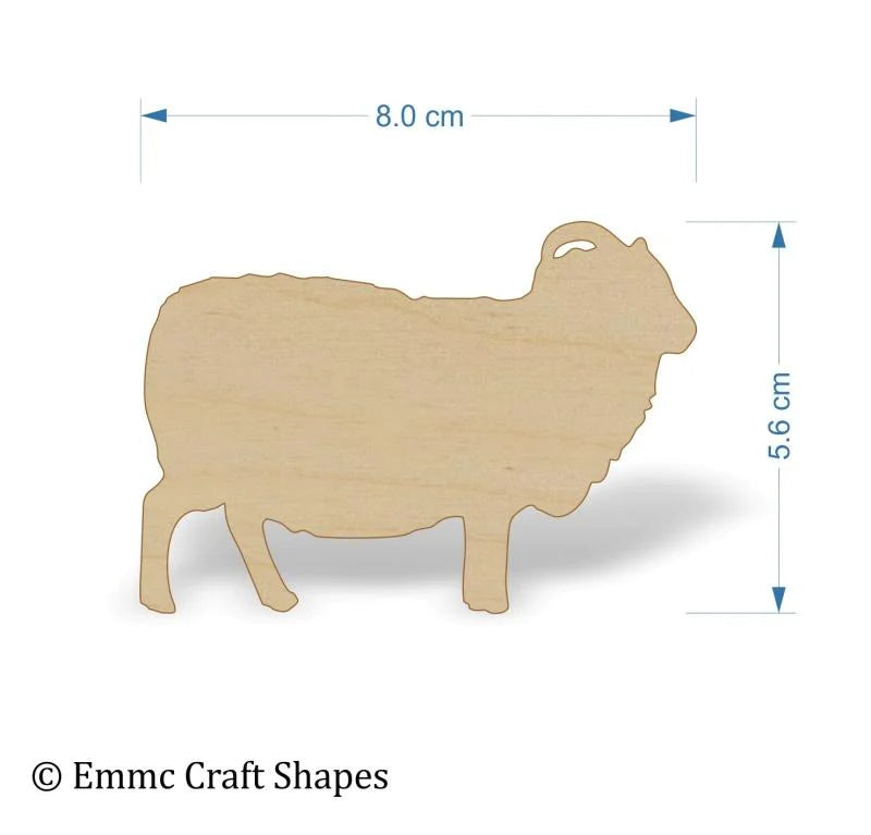 plywood Sheep Shapes - 8 cm