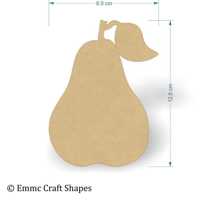 3mm MDF Pear Shapes - 12 cm without hanging hole