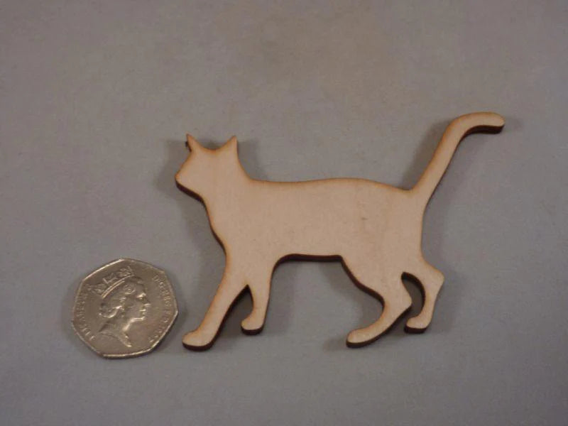 plywood Cat Blank Cut Out - 9.4 cm