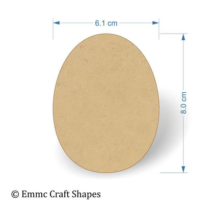 3mm MDF Egg Shape - 8 cm without hanging hole
