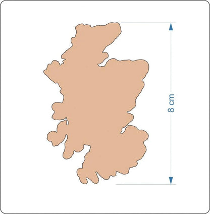 plywood Scotland Map Blank - 8 cm