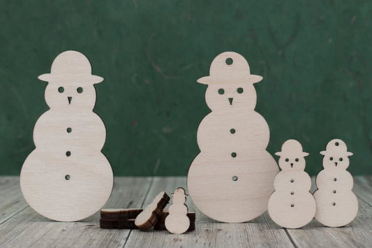 plywood Snowmen Craft Shapes