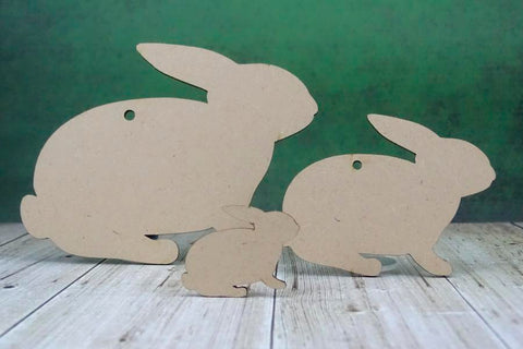 3mm MDF Rabbit Craft Tags