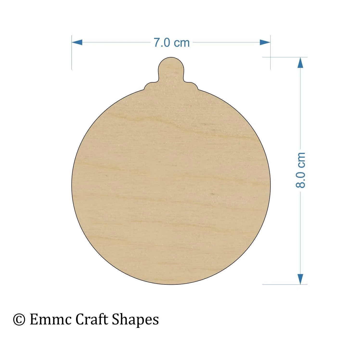 plywood Bauble - 8 cm Blank