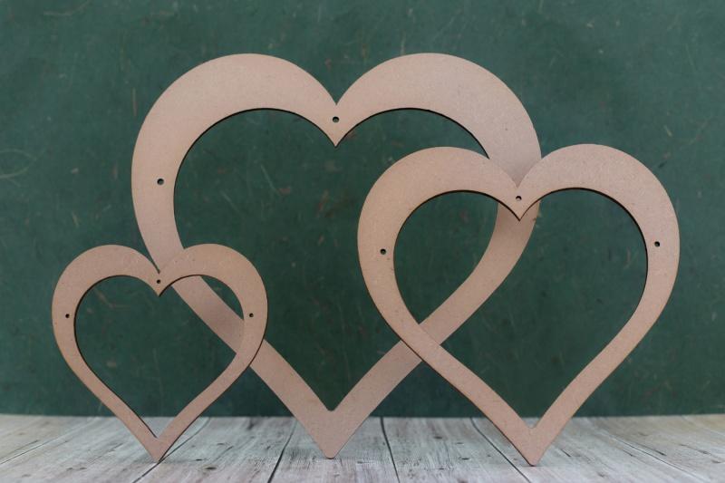 3mm MDF Open Heart Blanks