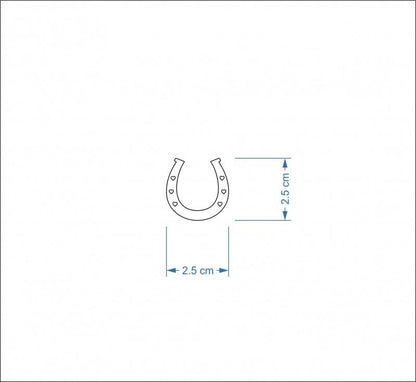 3mm MDF Horseshoe Craft Hanger/Tag - 2.5 cm with heart holes