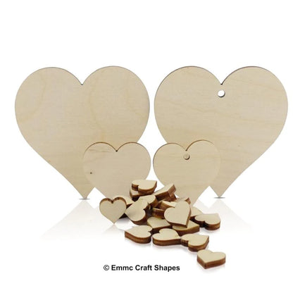 plywood Hearts with hole and without hole