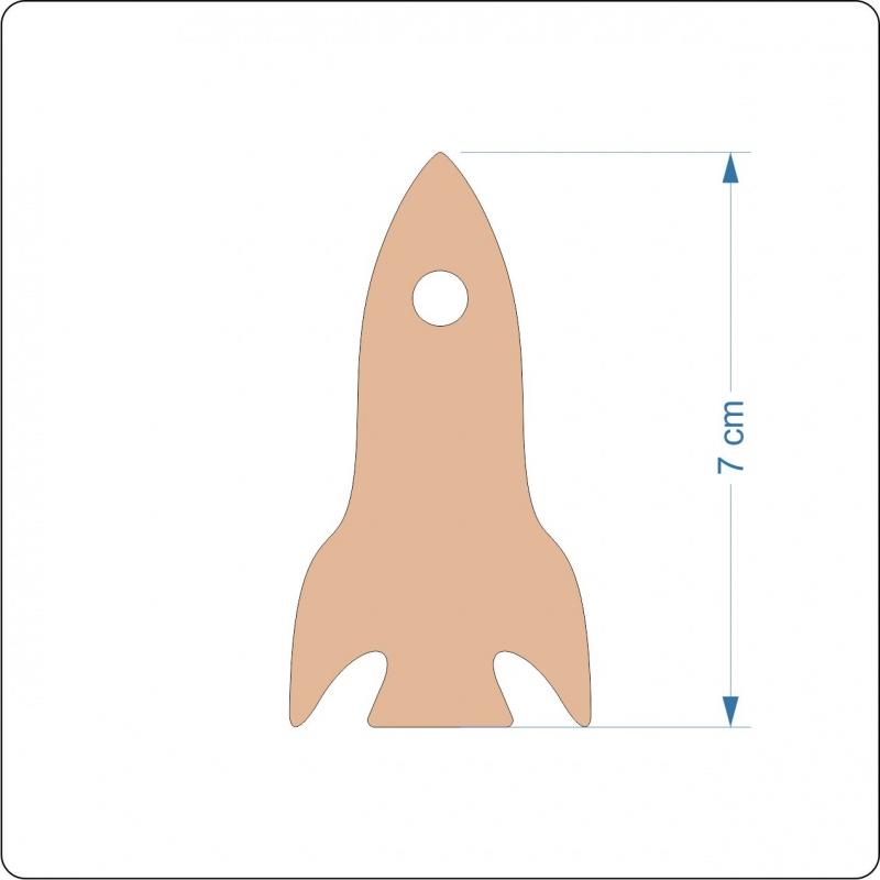 3mm MDF Space Rocket Craft Shape - 8 cm