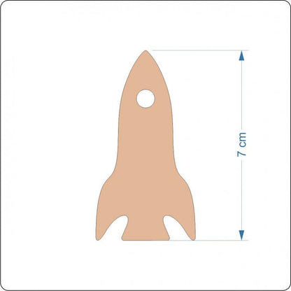 3mm MDF Space Rocket Craft Shape - 8 cm