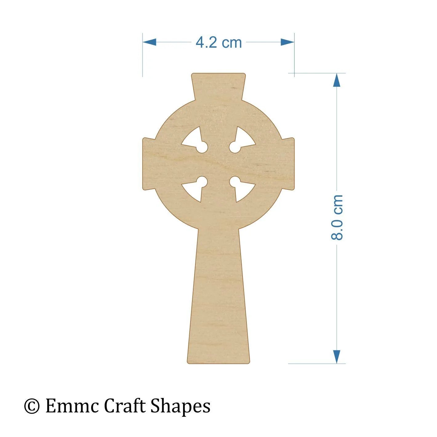 4 mm plywood Celtic Cross Blanks - 8 cm without hanging hole
