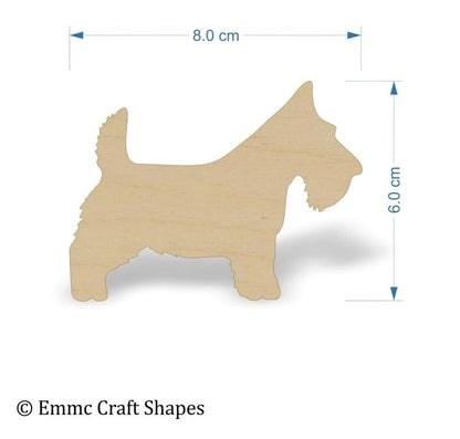 plywood Scottie Dog Blanks - 8 cm