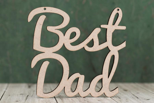 4 mm Plywood Best Dad Script Text