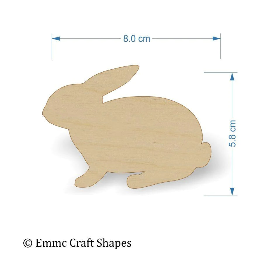 plywood wooden rabbit craft shape - 8 cm