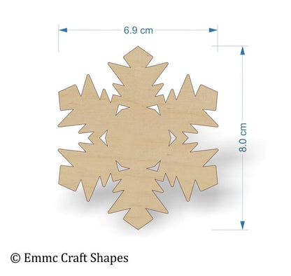 plywood Snow Flake Cut Out - 8 cm with no hanging hole