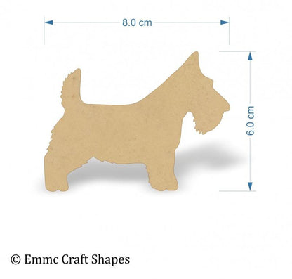 3mm MDF Scottie Dog - 8 cm