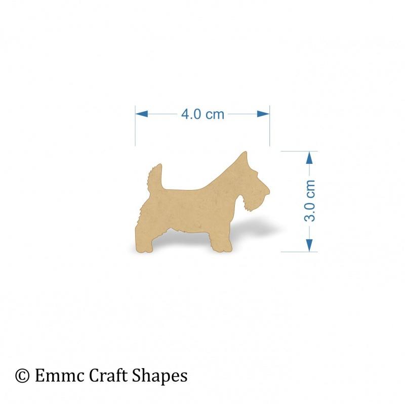 3mm MDF Scottie Dog - 4 cm