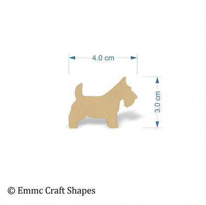 3mm MDF Scottie Dog - 4 cm