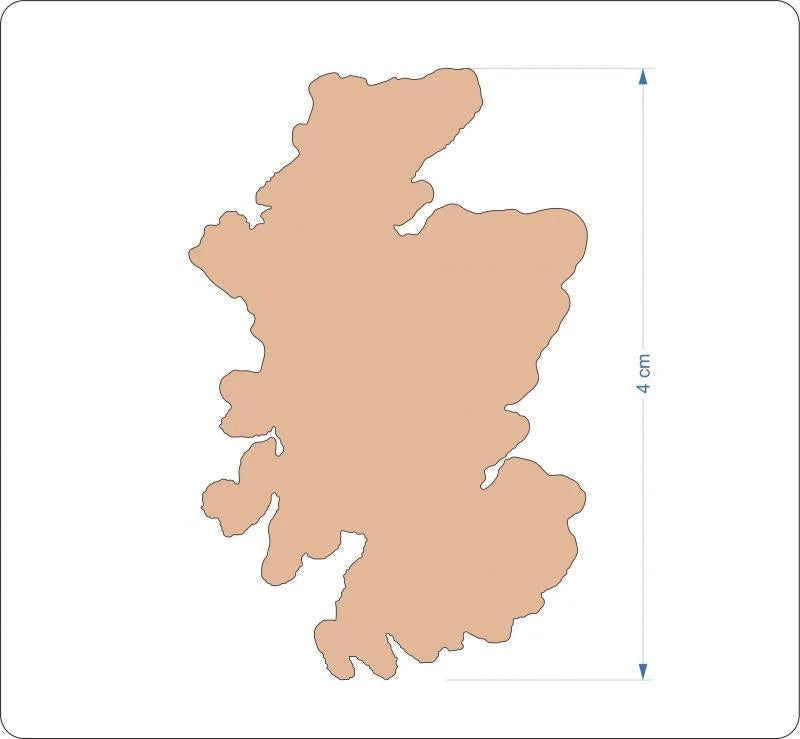 plywood Scotland Map Blank - 4 cm