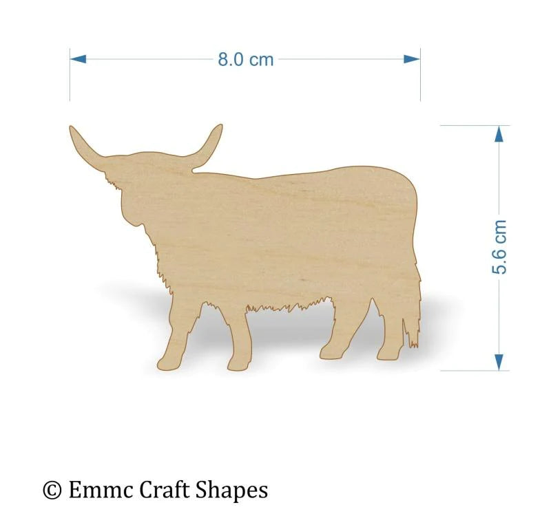 plywood Scottish/Highland Cow - 8 cm