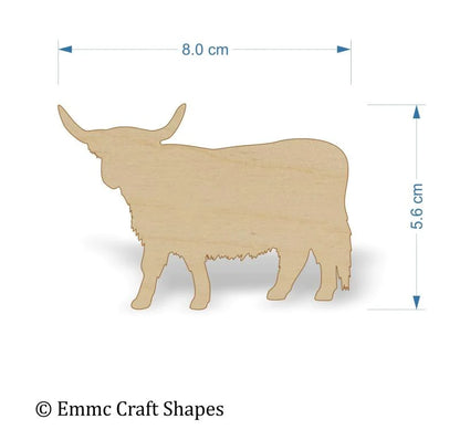 plywood Scottish/Highland Cow - 8 cm