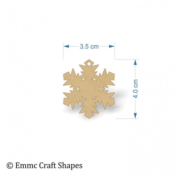 3mm MDF Snowflake Blank - 4cm with hanging hole