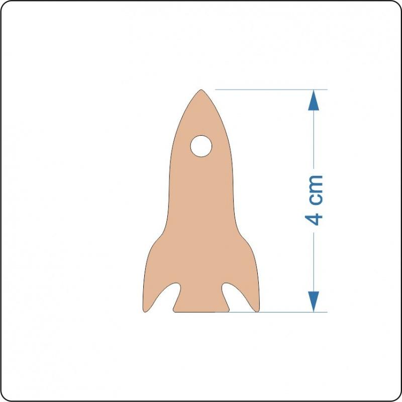 3mm MDF Space Rocket Craft Shape - 4 cm