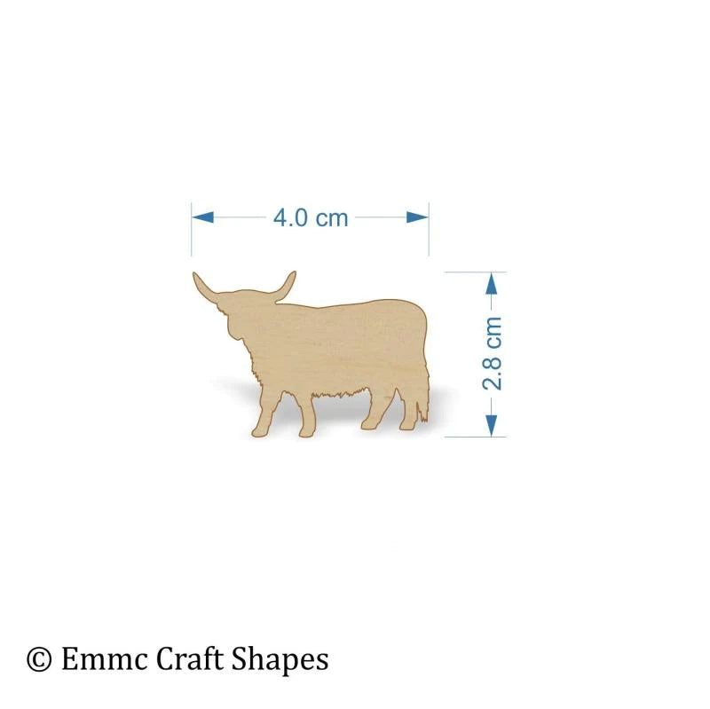 plywood Scottish/Highland Cow - 4 cm