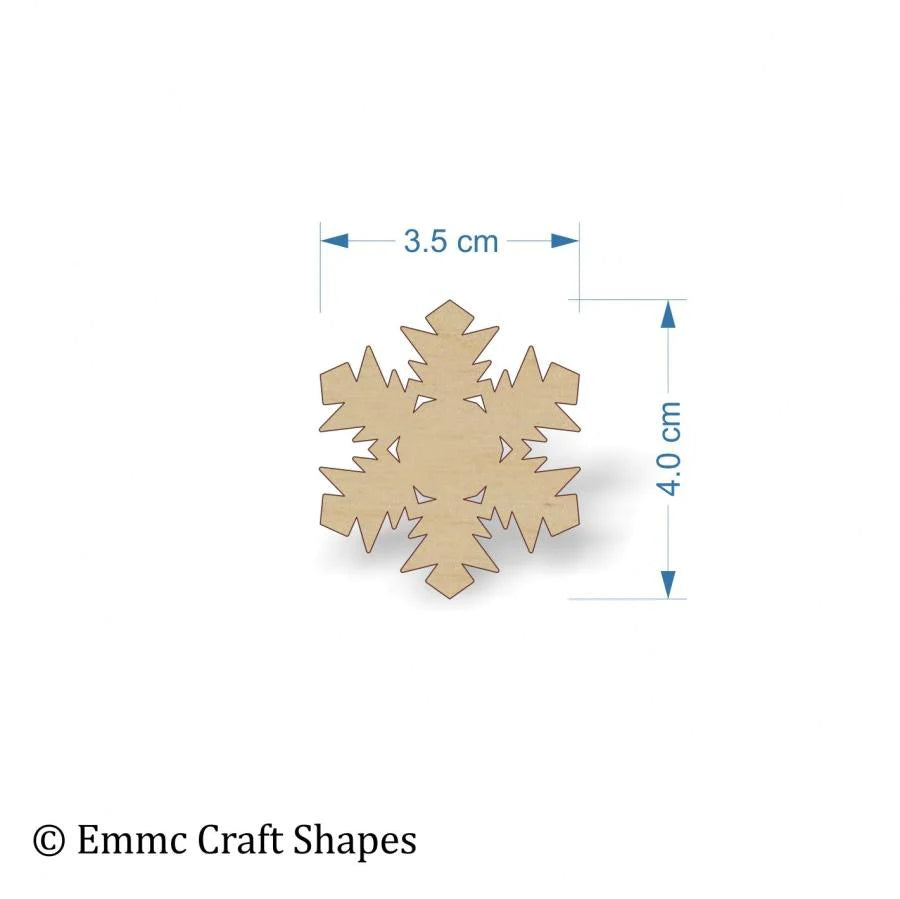 plywood Snow Flake Cut Out - 4 cm without hanging hole