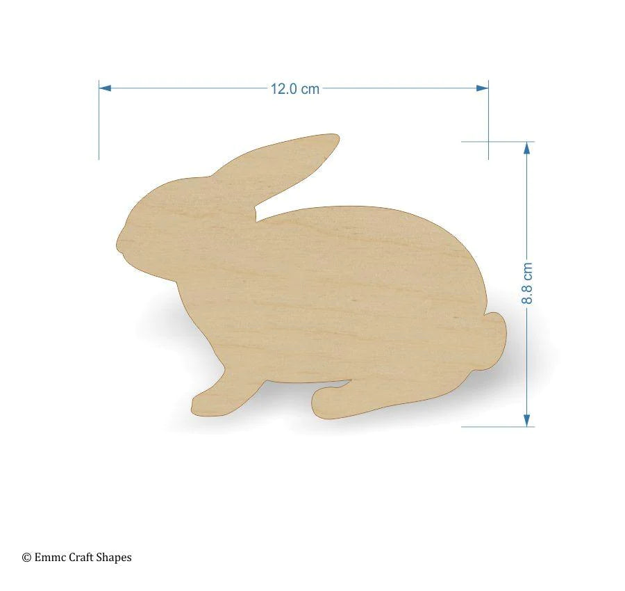 plywood wooden rabbit craft shape - 12 cm
