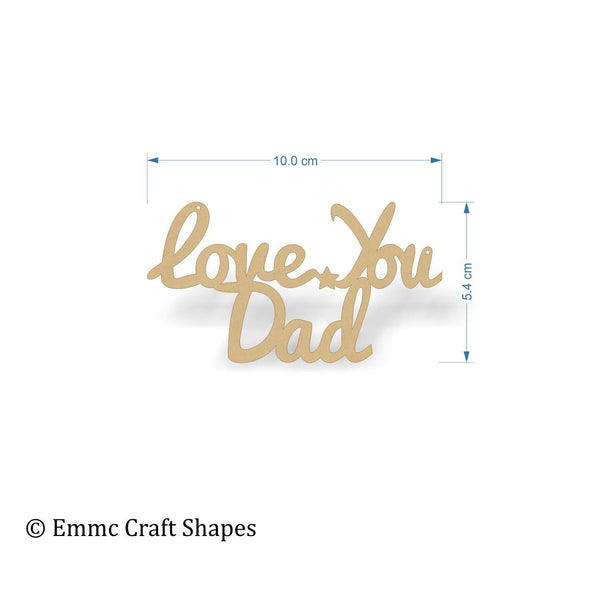 Love You Dad Text - 10 cm